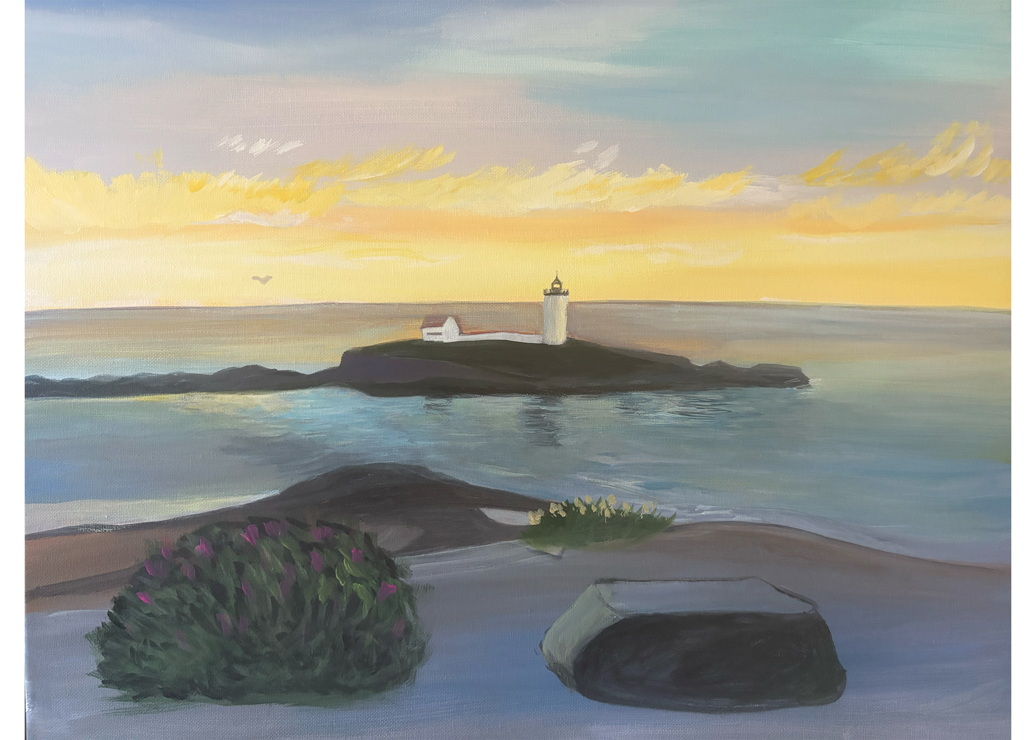 Calm Morning by the Old Lighthouse - Original and Prints Available