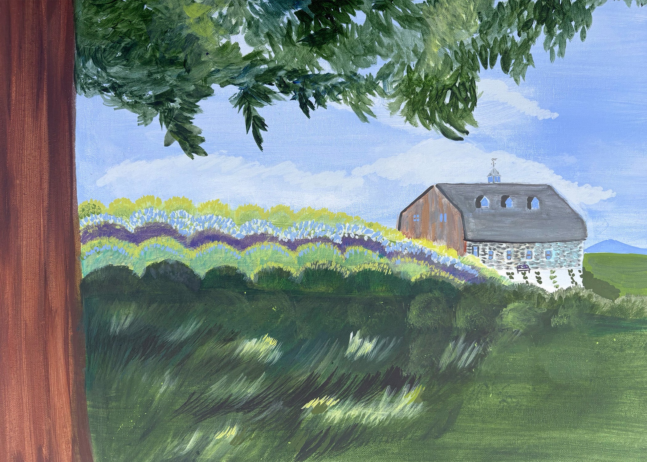 A Summer's Day at the Lavender Farm - Original and Prints Available