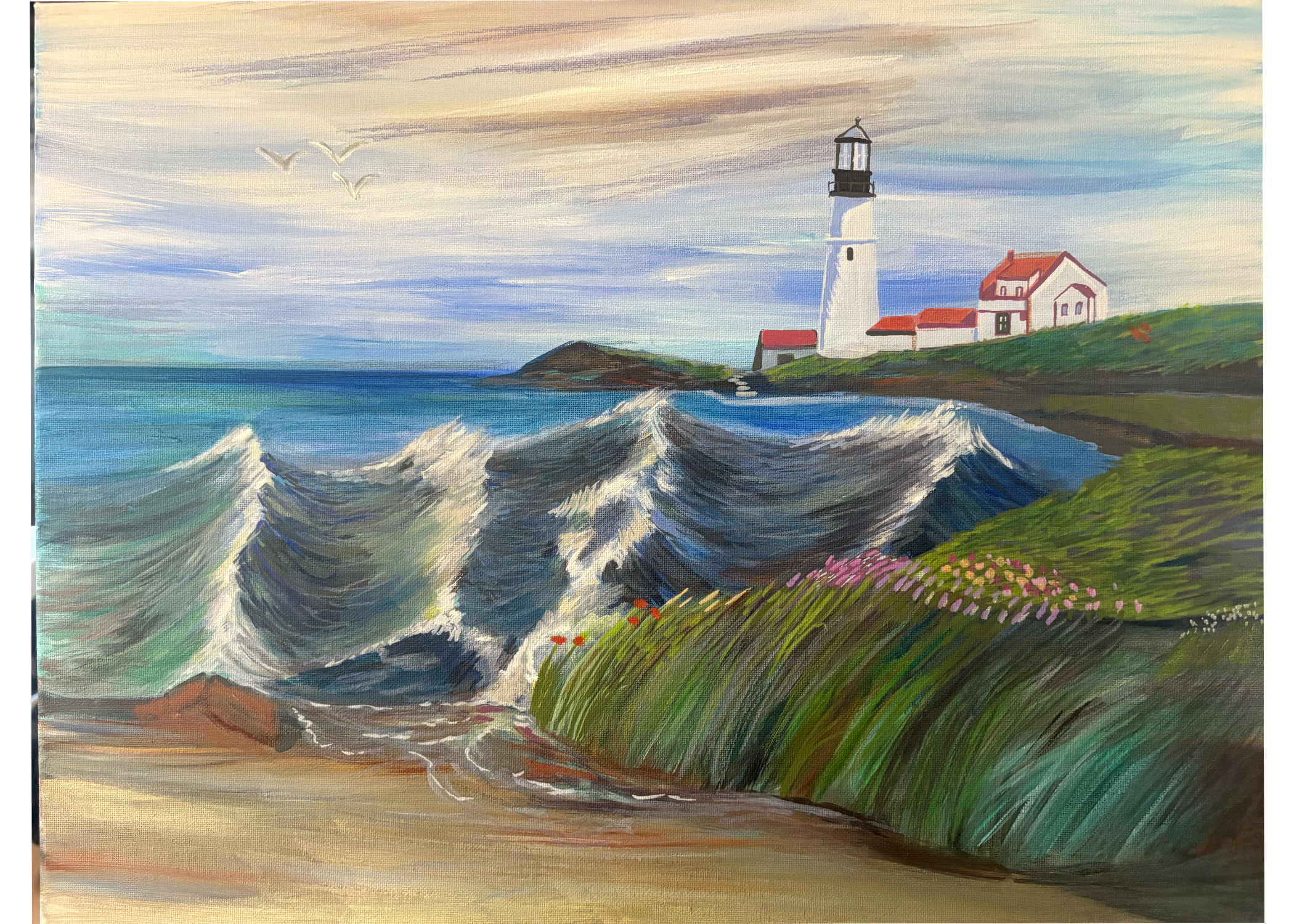 The Tide is Coming In at Portland Headlight (Maine) - Original and Prints Available